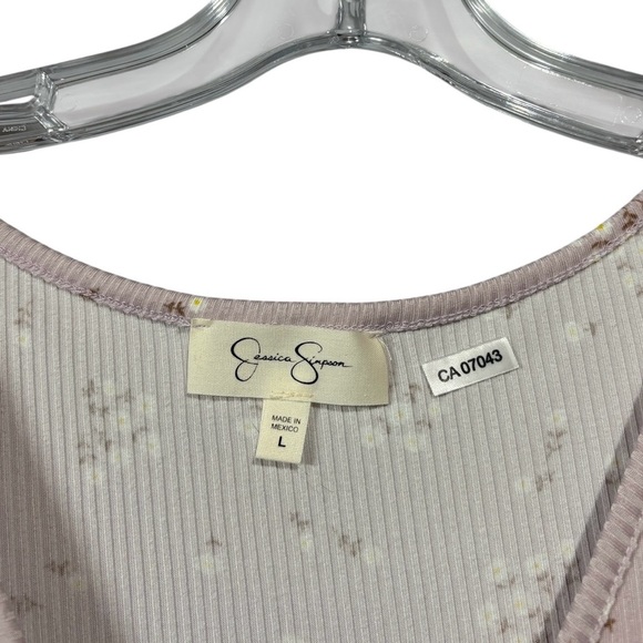 Jessica Simpson, Floral Tiered Babydoll Dress, Large, Pink, White - Picture 4 of 8